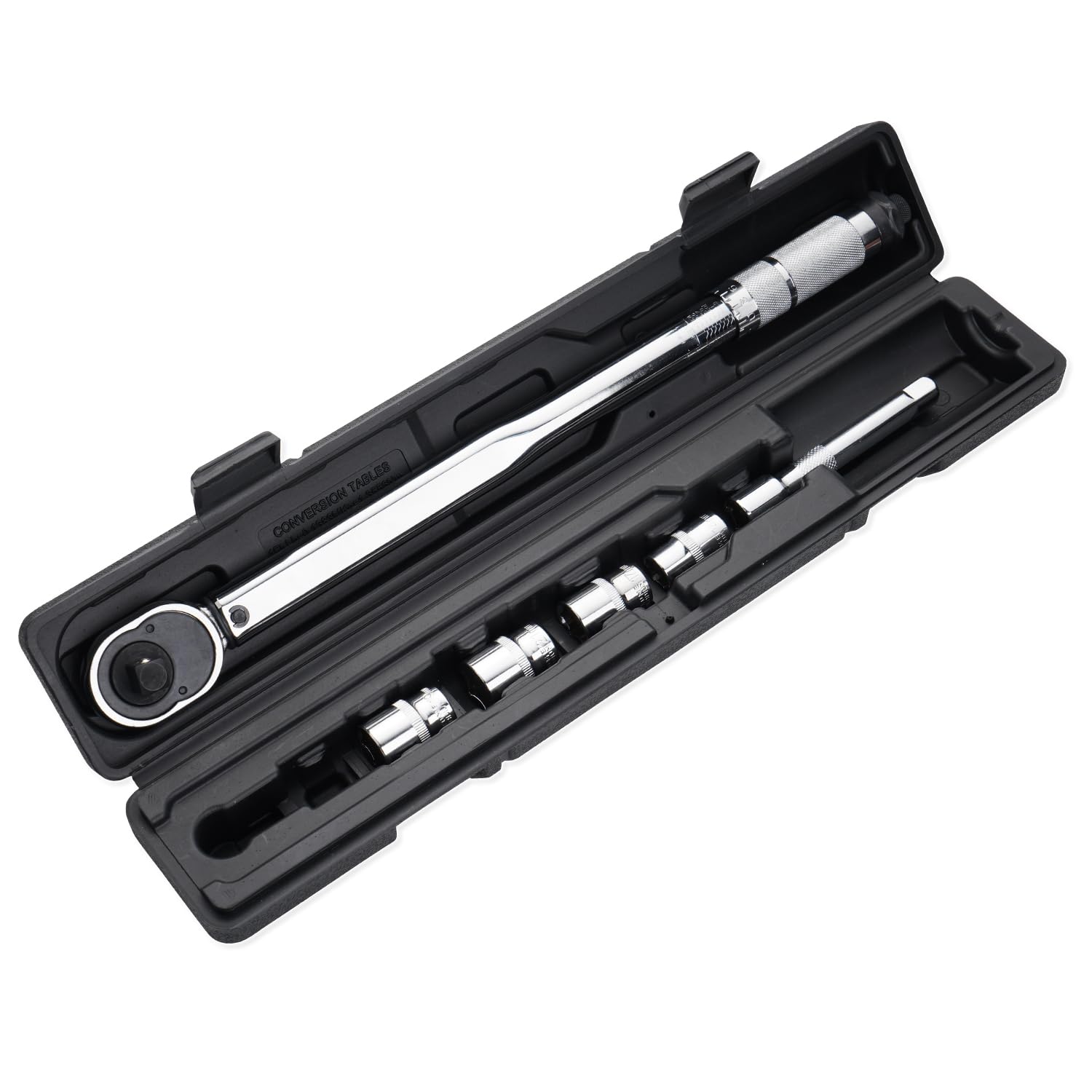 CARVANTA トルクレンチ タイヤ交換 28-210N.m 1/2インチ 自動車 自転車 車 バイク プレセット型 トルク対応レンジ 14/17/19/21mm 差込角12.7mm ±3％精度 ラチェット ソケット レンチ とるくレンチセット 防滑設計 収納ケース付き メンテナンス 整備